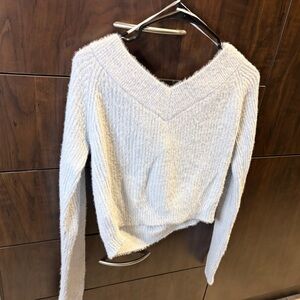 American Eagle Outfitters Icy Blue Off-Shoulder Sweater